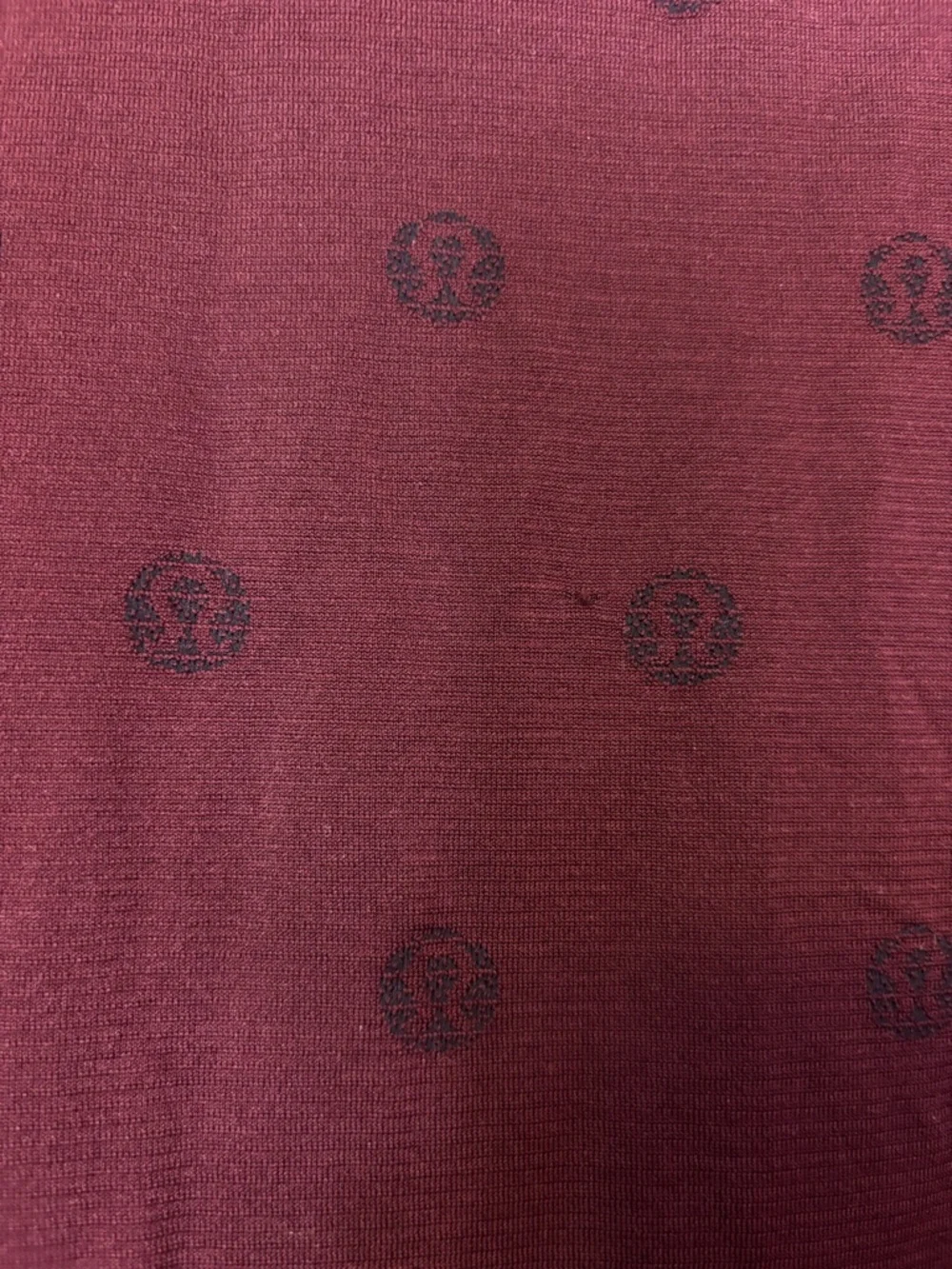 lululemon athletica Long Sleeve Crewneck Top Maroon Top with Logo Dot Print 8